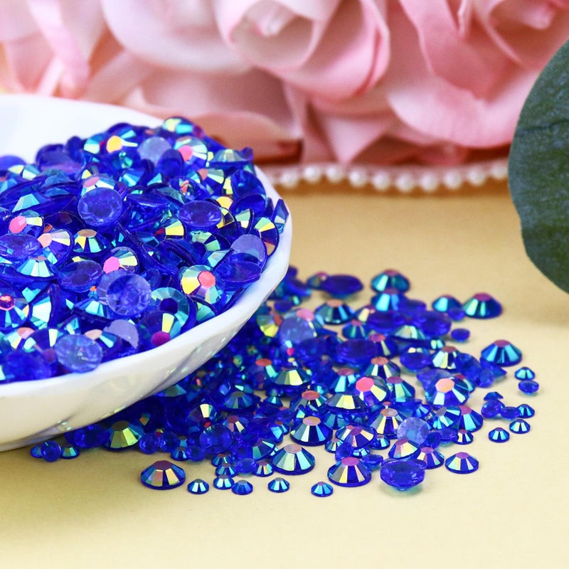 Briskbloom 10000PCS 3mm Resin Flatback Rhinestone, Transparent Royal Blue AB Flatback Jelly Rhinestones for Crafts, Tumblers, Mugs, Bottles, Nails, Loose Bling Diamond Gems Stone - Image 3